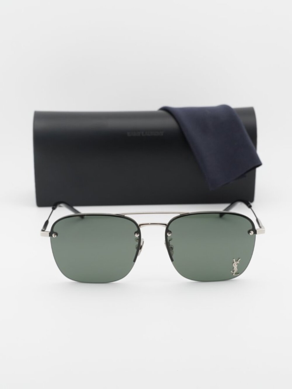 Saint Laurent SL309M 006 Aviator Sunglasses - Silver\Grey - Picture 2 of 10